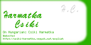 harmatka csiki business card